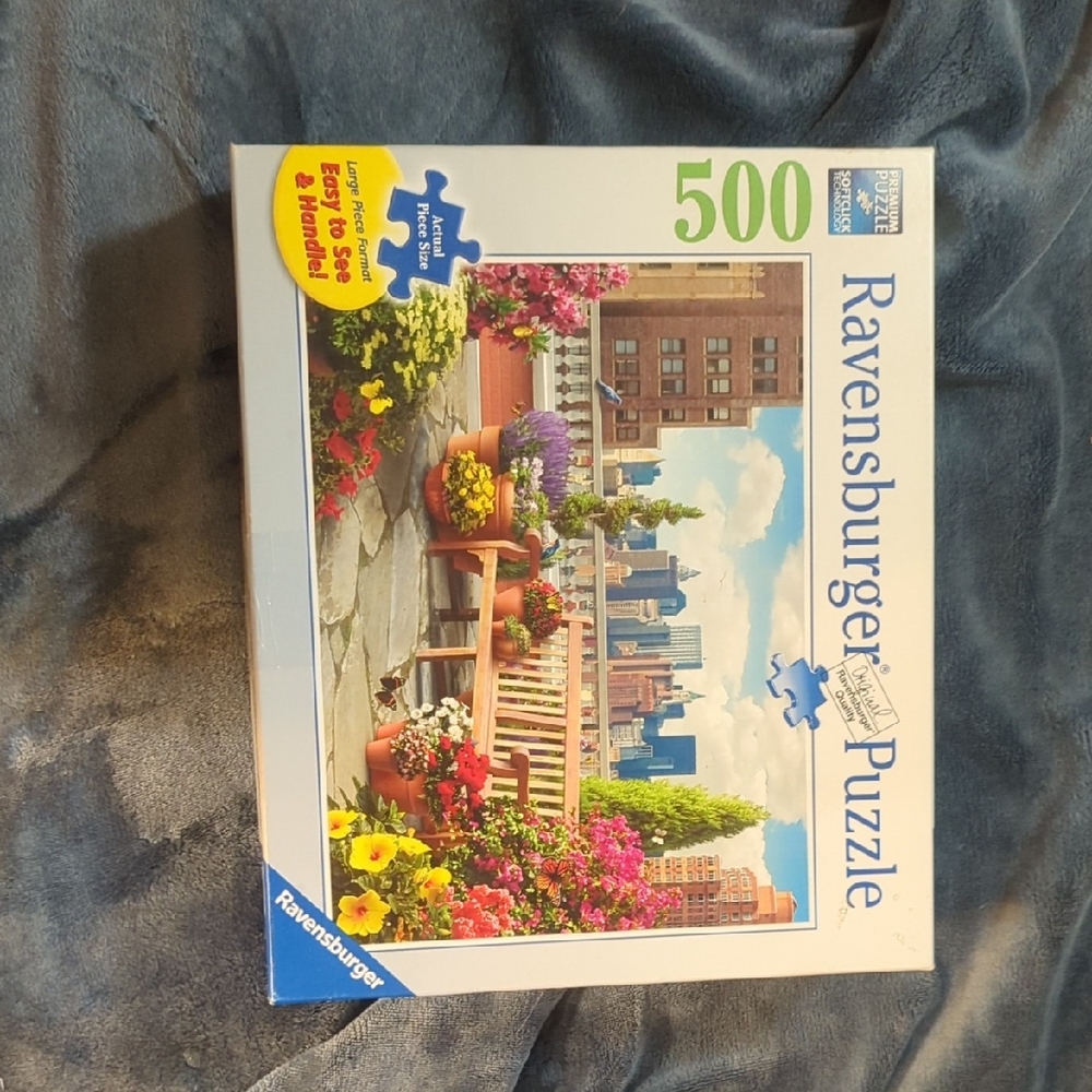 Ravensburger 500 Piece Puzzle with Vibrant Floral Scene